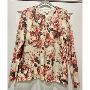 J. Jill Women's Open Cardigan Floral Size M